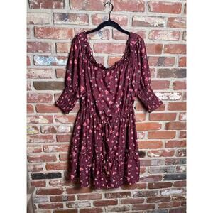 Blush Women's Floral Print Dress Rose Size 2X Off the Shoulder